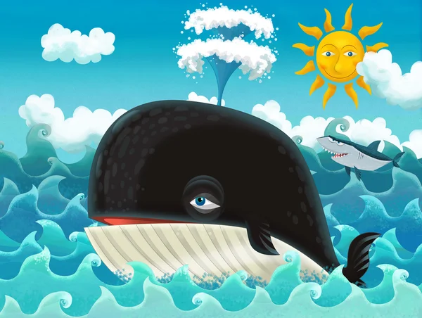 Cartoon whale — Stock Photo, Image