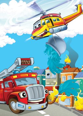 The car and the flying machine clipart