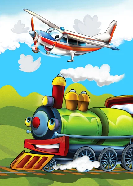 Little happy train illustration — Stock Photo, Image