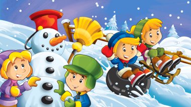 Kış eğlenceli çocuk