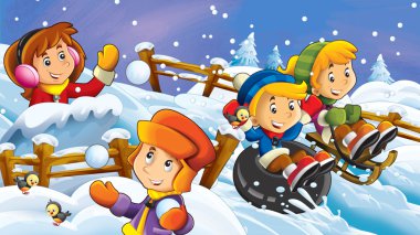 Kış eğlenceli çocuk