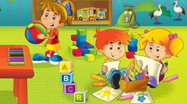 karikatür anaokulu - eğlence ve oyun