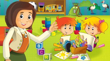 karikatür anaokulu - eğlence ve oyun