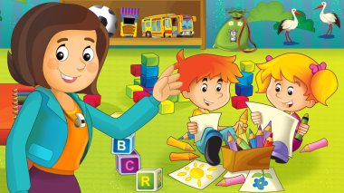 karikatür anaokulu - eğlence ve oyun