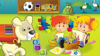 karikatür anaokulu - eğlence ve oyun