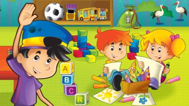 karikatür anaokulu - eğlence ve oyun