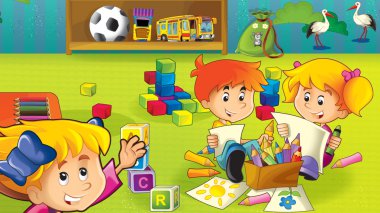 karikatür anaokulu - eğlence ve oyun