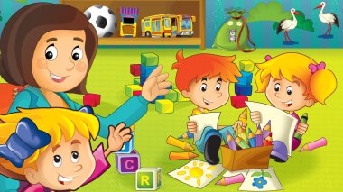 karikatür anaokulu - eğlence ve oyun