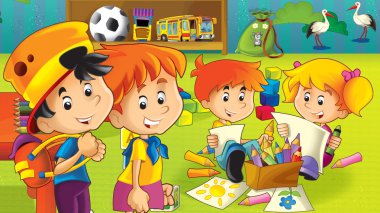 karikatür anaokulu - eğlence ve oyun