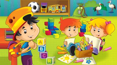 karikatür anaokulu - eğlence ve oyun