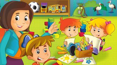 karikatür anaokulu - eğlence ve oyun