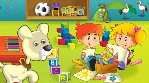 Der Cartoon-Kindergarten - Spiel und Spaß — Stockfoto