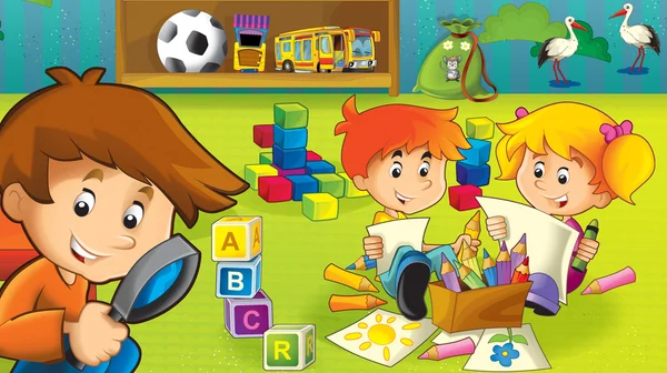 The cartoon kindergarten — Stock Photo, Image