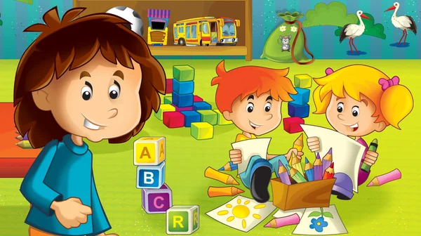 Der Cartoon-Kindergarten — Stockfoto