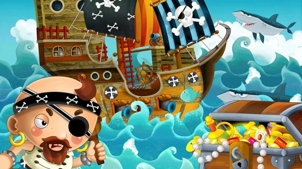 The pirates and the ships — Stock Photo, Image