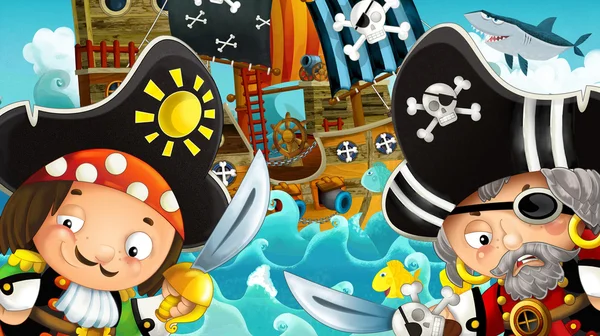 The pirates and the ships — Stock Photo, Image