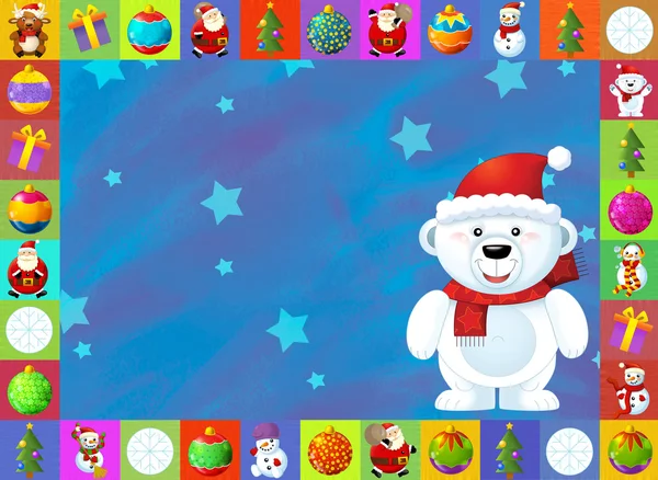 Рождественская открытка с четким фоном - иллюстрация для детей — стоковое фото