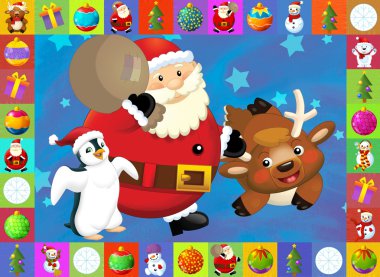 açık arka plan - çizim çocuklar için Noel kartıyla