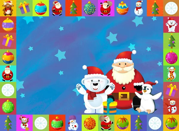 Die Weihnachtskarte mit klarem Hintergrund - Illustration für die Kinder — Stockfoto