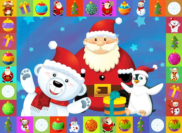 Die Weihnachtskarte mit klarem Hintergrund - Illustration für die Kinder — Stockfoto