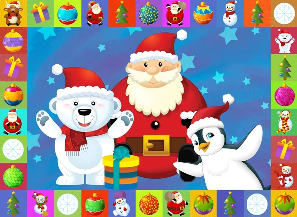 Die Weihnachtskarte mit klarem Hintergrund - Illustration für die Kinder — Stockfoto