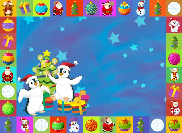Julkort med tydlig bakgrund - illustration för barn — Stockfoto