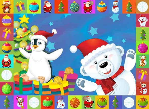 Die Weihnachtskarte mit klarem Hintergrund - Illustration für die Kinder — Stockfoto