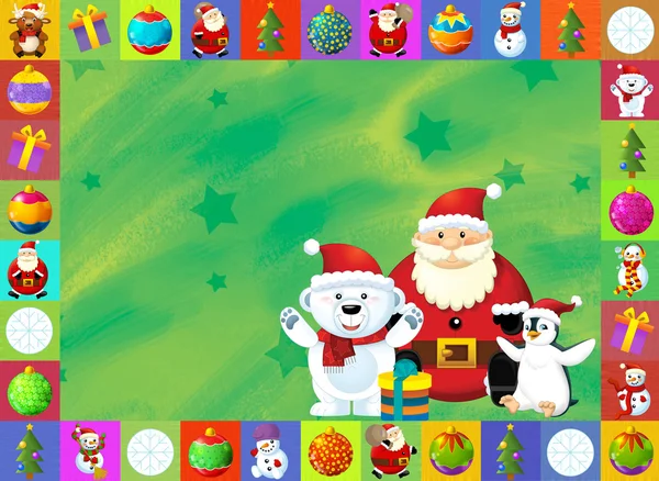 Die Weihnachtskarte mit klarem Hintergrund - Illustration für die Kinder — Stockfoto