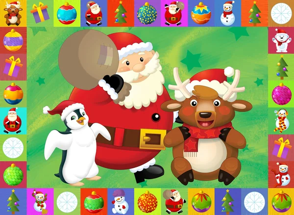Julkort med tydlig bakgrund - illustration för barn — Stockfoto
