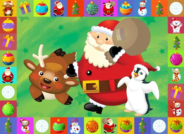 Die Weihnachtskarte mit klarem Hintergrund - Illustration für die Kinder — Stockfoto