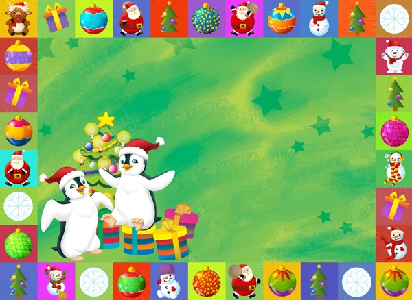 Il biglietto di Natale con sfondo chiaro - illustrazione per i bambini — Foto Stock