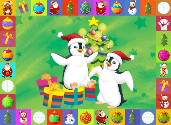 Vánoční přání s jasnou pozadím - ilustrace pro děti — Stock fotografie