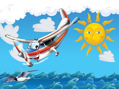 küçük mutlu, karikatür uçak