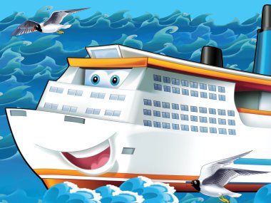 büyük, mutlu bir cruise gemisi