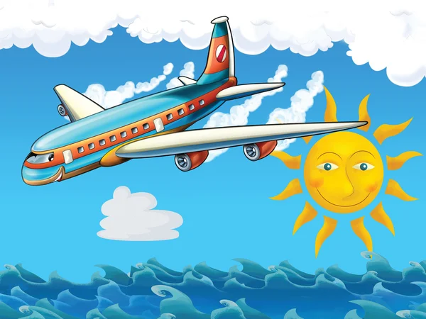 Piccolo aereo felice, cartone animato — Foto Stock