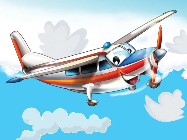 Little happy, cartoon plane