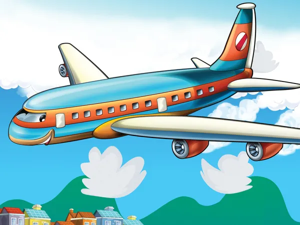 Aviões de passageiros dos desenhos animados — Fotografia de Stock