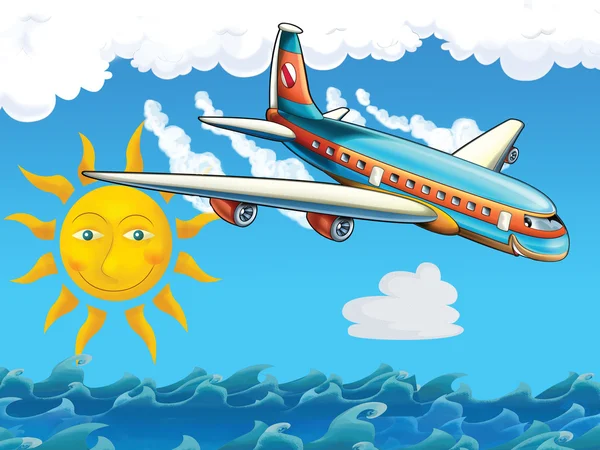 Cartoon passenger aircraft — Stock Photo, Image