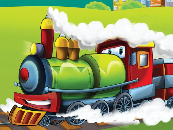 Cartoon lokomotivet — Stockfoto