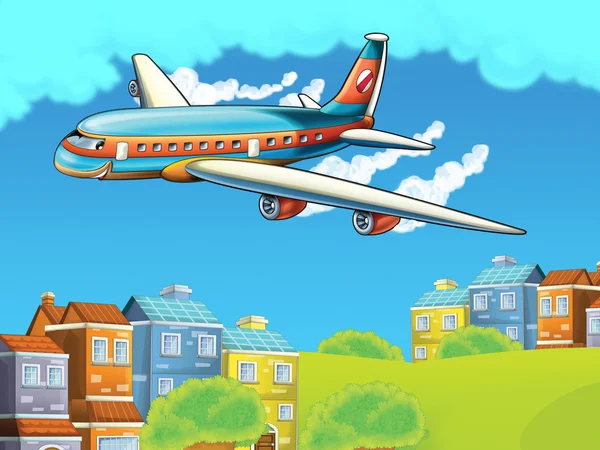 Aviões de passageiros dos desenhos animados — Fotografia de Stock