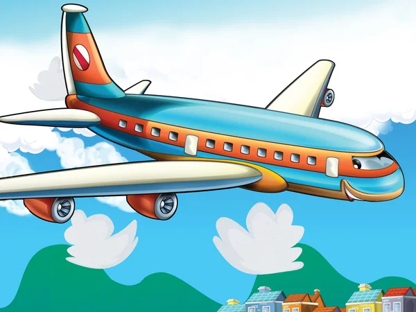 Cartoon passenger aircraft — Stock Photo, Image