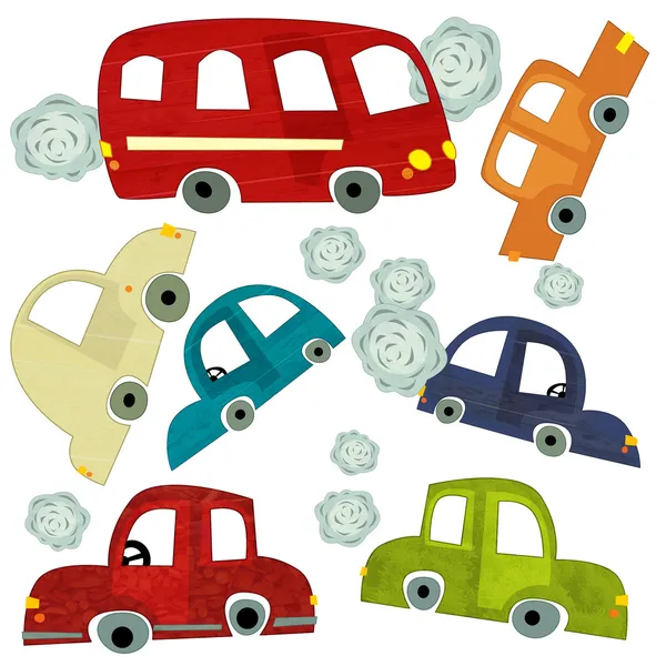 La ilustración con diversos coches - decoración — Foto de Stock