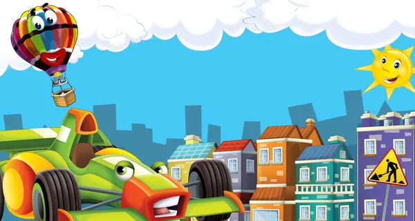 Cartoon City Look mit f1 — Stockfoto