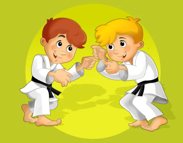 Twee kinderen training martial — Stockfoto