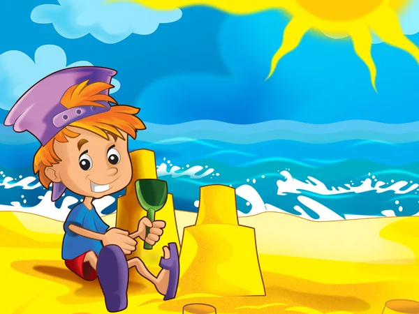 Cartoon play on the beach — Stock Photo, Image