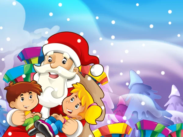 La pandilla de Navidad - ilustración divertida para los niños — Foto de Stock