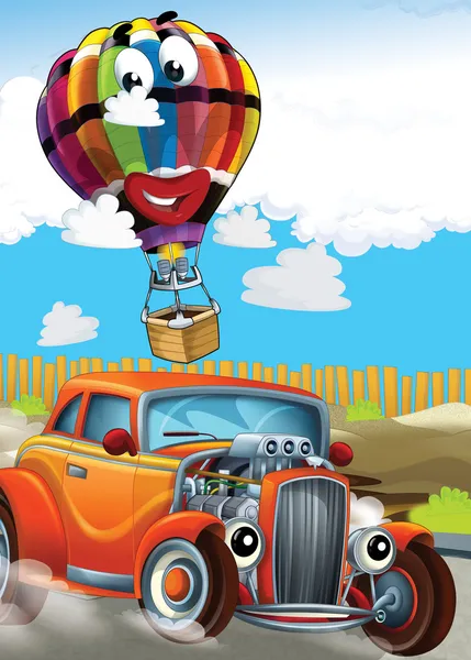 La voiture et le ballon - Illustration pour les enfants — Photo