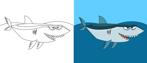 Kreslený žralok — Stock fotografie
