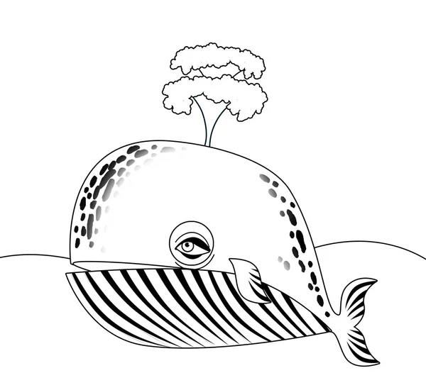 Kreskówka wieloryb — Zdjęcie stockowe