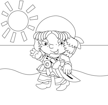 -korsan - illüstrasyon çocuklar için boyama sayfa